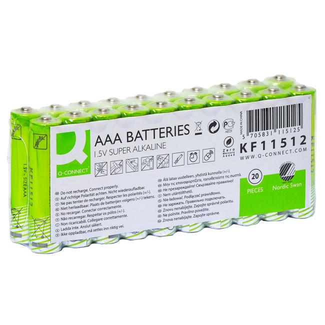 Q-CONNECT AAA Nordic Swan Mikro-Bleistiftbatterien, 20 Stück