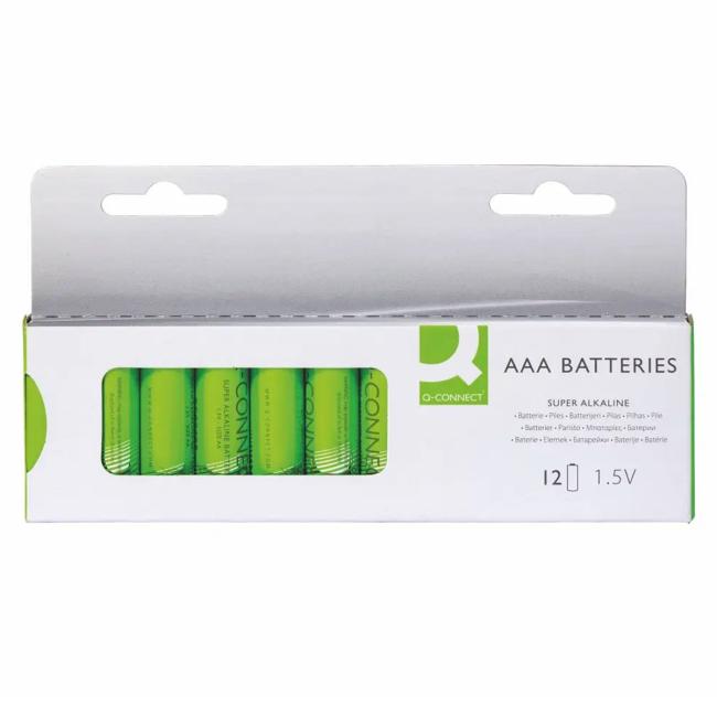 Q-CONNECT AAA-Mikrozellenbatterie, 12 Stück