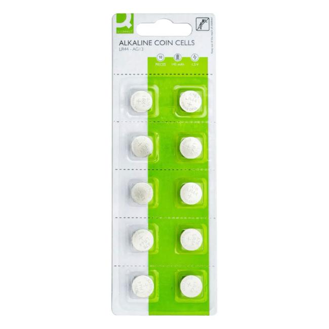 [QC014557] Q-CONNECT Knopfzellenbatterie LR44/A76, 10 Stück
