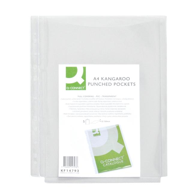 Euro-Kataloghülle Q-CONNECT 150 µm, 5 Stück im Beutel