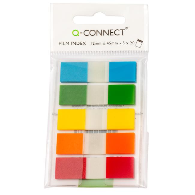Q-CONNECT Folienlesezeichen 12x43mm, 5x26 Blatt