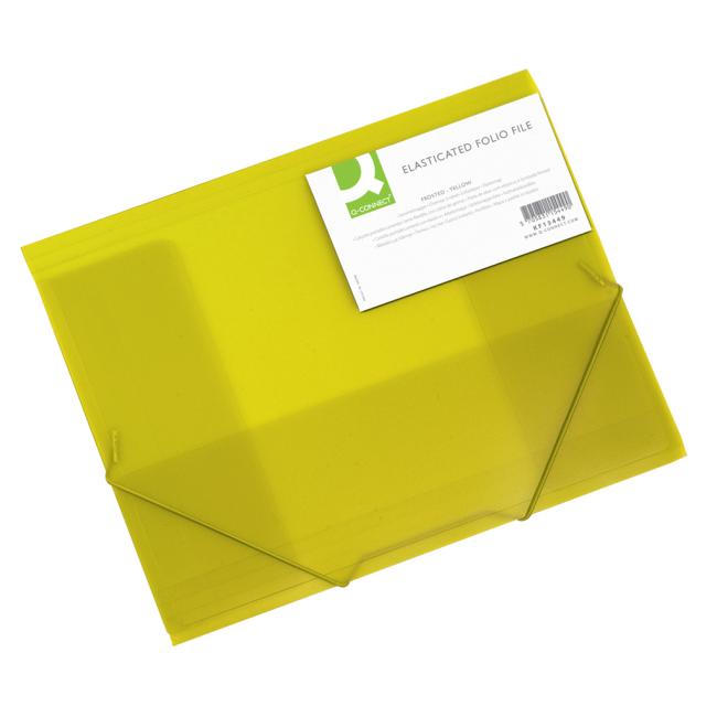 [QC015449] Kunststoffabdeckung mit Gummiband Q-CONNECT gelb