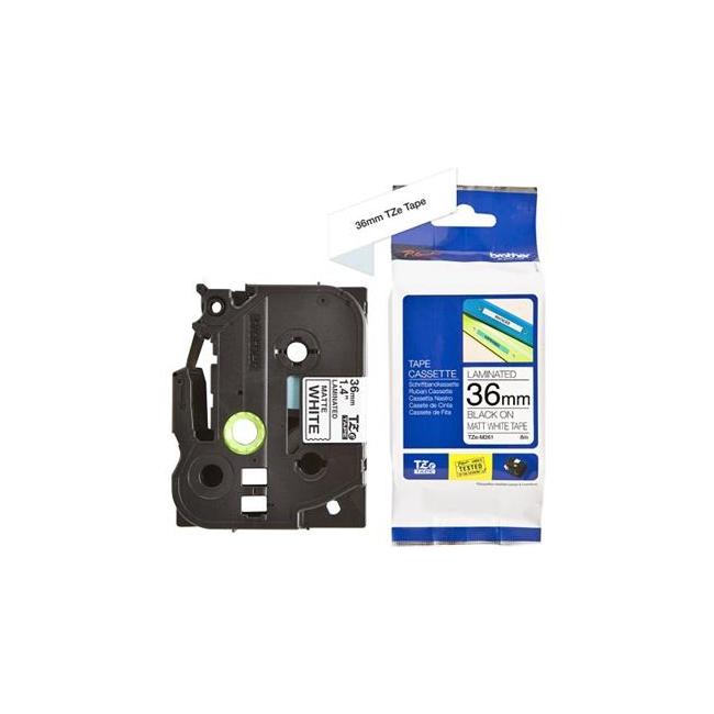 [BR000261] Brother TZEM261 Etikettenband 36 mm Matt Weiß/Schwarz Schrift