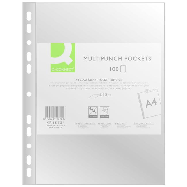 [QC015721] Euro-Cover Q-CONNECT A4 Hochglanz 50 µm in einer Tasche