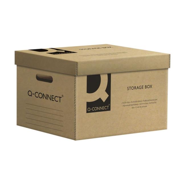[QC015850] Archivbox mit abnehmbarem Deckel Q-CONNECT braun 515x305x350 mm