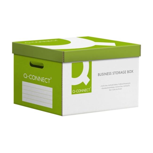 [QC015851] Archivbox mit abnehmbarem Deckel Q-CONNECT grün 515x305x350 mm