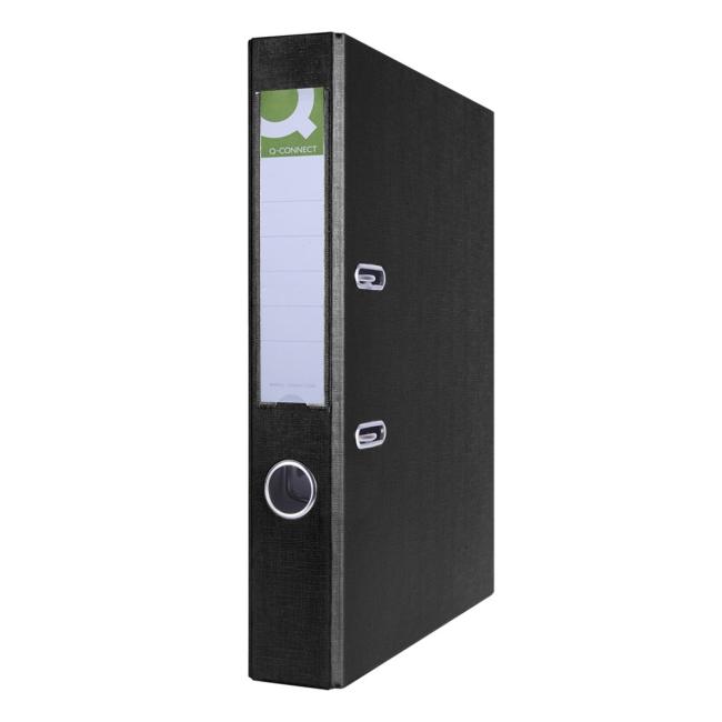 Hebelordner Q-CONNECT, halbkunststoff, 5 cm, schwarz