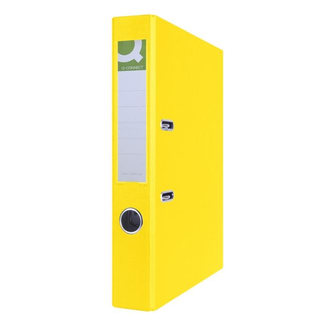 Hebelordner Q-CONNECT, halbkunststoff, 5 cm, gelb