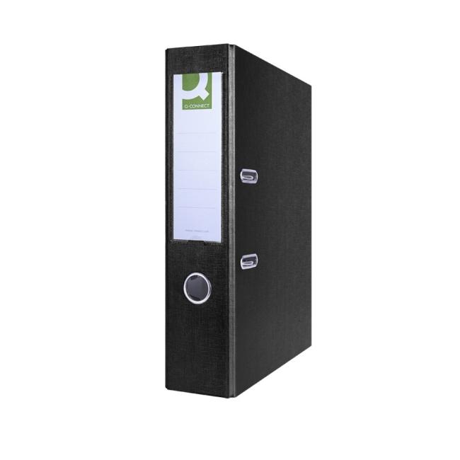 Hebelordner Q-CONNECT, halbkunststoff, 7,5 cm, schwarz