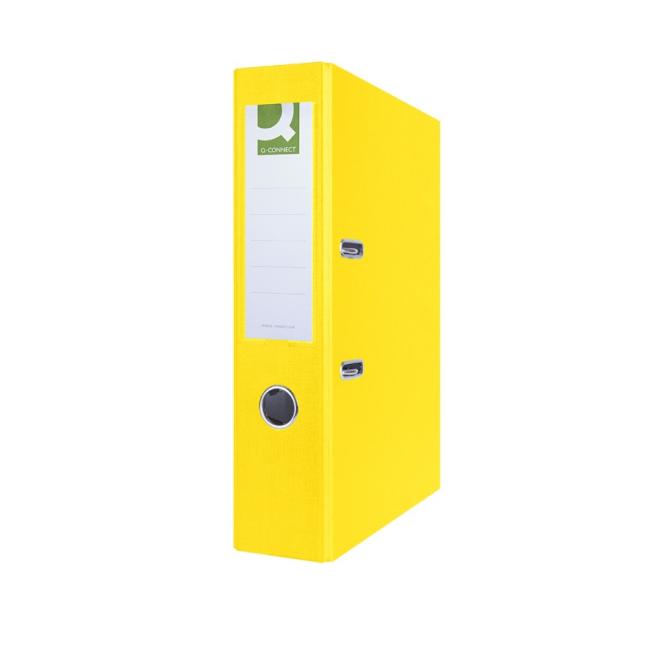 Hebelordner Q-CONNECT, halbkunststoff, 7,5 cm, gelb