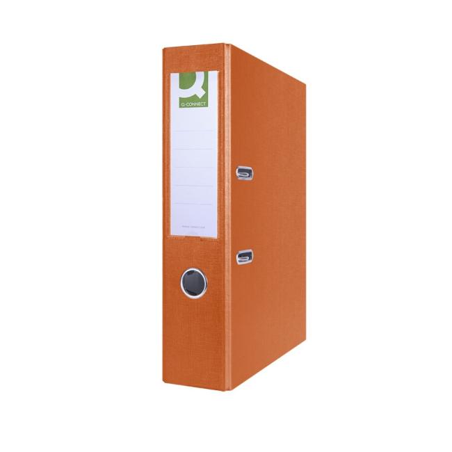Hebelordner Q-CONNECT, halbkunststoff, 7,5 cm, orange