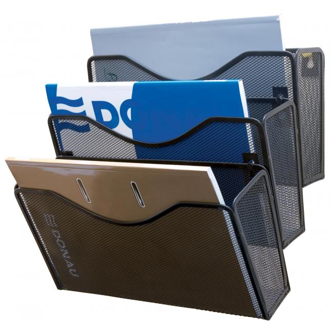 [QC016574] Wandmontiertes Drahtregal mit 3 Ablagen, 325 x 230 x 330 mm, schwarz