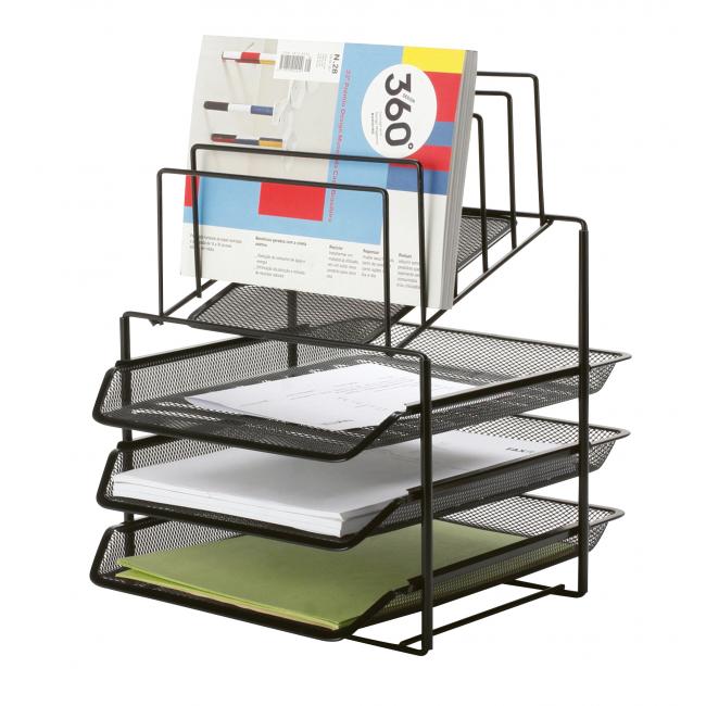 [QC017296] Q-CONNECT Drahtgestell mit 3 A4-Fächern und Briefablage