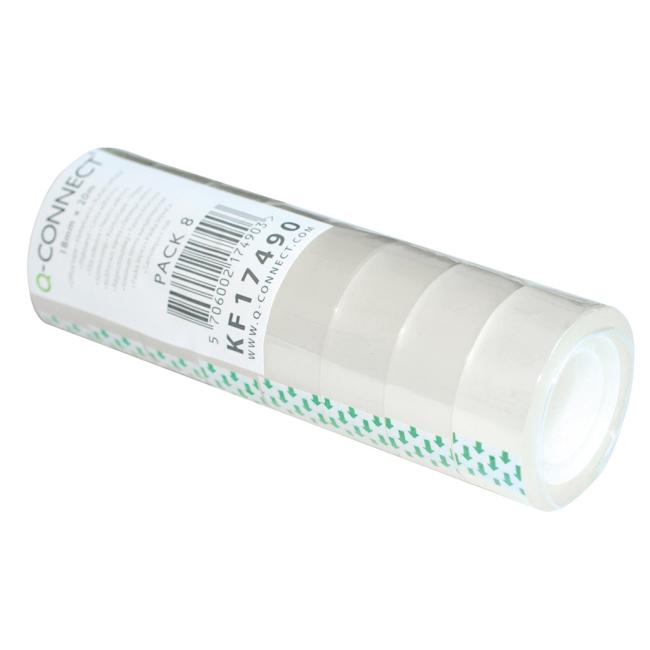 [QC017490] Q-CONNECT Klebeband, 18 mm x 20 m, 8 Stück.