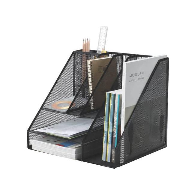 [QC018473] Schreibtisch-Organizer aus Draht mit 8 Fächern, Q-CONNECT, schwarz
