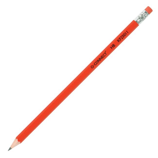 [QC025011] Q-CONNECT Bleistift mit Radiergummi, 12 Stück