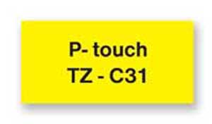 Brother TZ-C31 selbstklebendes Klebeband 12 mm neongelb/schwarz