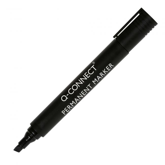 Q-CONNECT Permanentmarker, abgeschrägte Spitze, schwarz