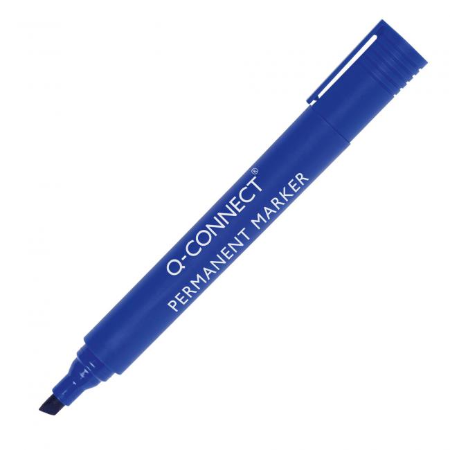 Q-CONNECT Permanentmarker, abgeschrägte Spitze, blau