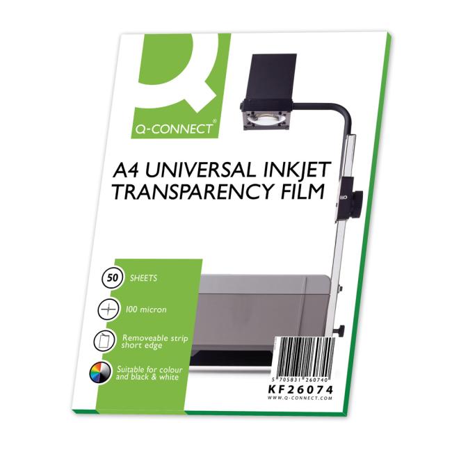 [QC026074] Q-CONNECT A4 Rückprojektionsfolie, Packung mit 50 Stück