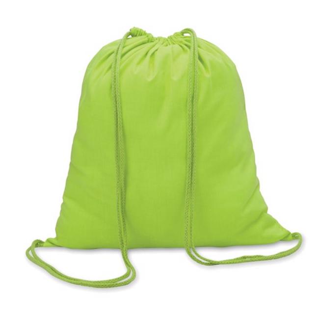 Baumwollbeutel mit Kordelzug, 100 g/m², 41 x 37 cm, limette