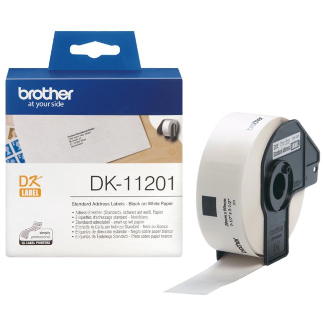 Brother DK-11201 selbstklebende Adressetiketten 29 x 90 mm, weiß