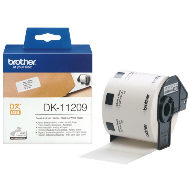 [BR112090] Brother DK-11209 selbstklebende Adressetiketten 29 x 62 mm, klein, weiß