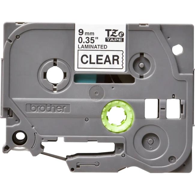 Brother TZe-121 9mm transparentes/schwarzes selbstklebendes Klebeband
