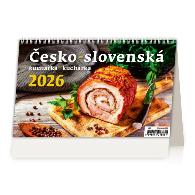 Tischkalender, liniert, 22,6 x 13,9 cm – Tschechisch-Slowakisches Kochbuch 2026