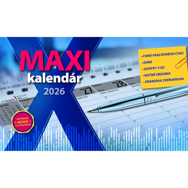 Tisch-Säulenkalender 29,7 x 180 cm - MAXI 2026