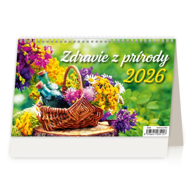 [S330] Linierter Tischkalender 22,6 x 13,9 cm – Gesundheit aus der Natur 2026
