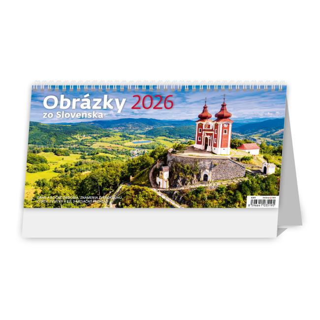 Tischkalender, säulenförmig, 30,1 x 15 cm – Bilder aus der Slowakei 2026