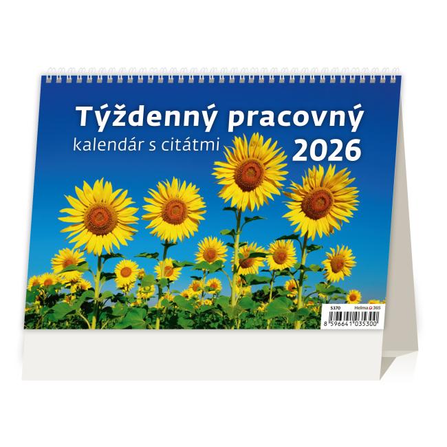 Tischkalender, liniert, 21,1 x 14,8 cm – Wochenkalender mit Zitaten, 2026