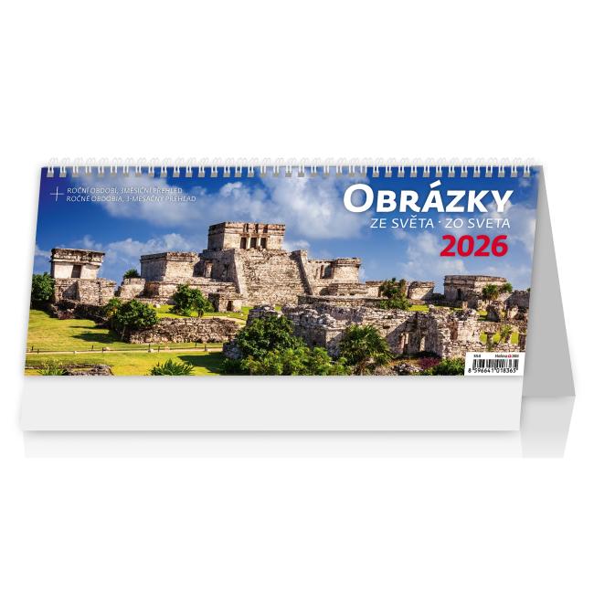 Tischkalender, säulenförmig, 32,1 x 13,4 cm – Bilder aus aller Welt 2026