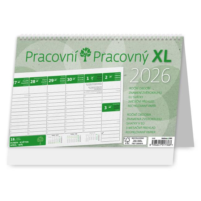 [S68] Tischkalender, spaltenförmig, 24 x 16 cm - Work XL 2026