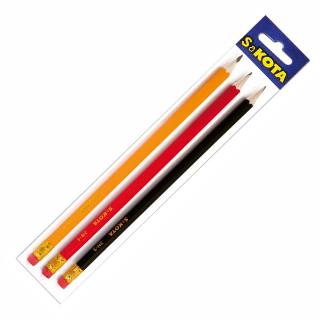 Sakota Graphitstift-Set 2B, HB, 2H, 3 Stück