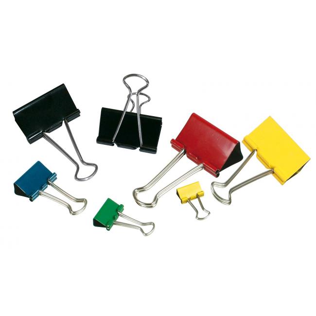 Dokumentenklammern 51 mm, farbig, 12 Stück