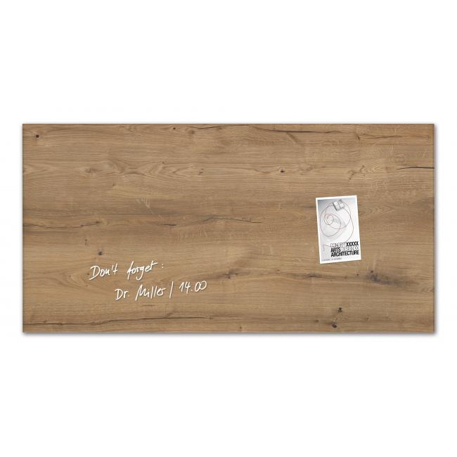 Glasplatte Artverum 91x46cm Naturholz