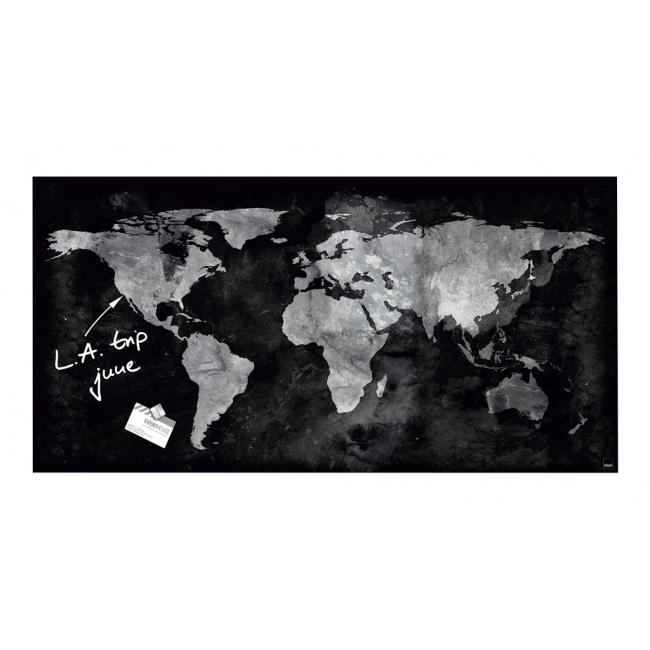 Glasplatte Artverum 91x46cm Weltkarte