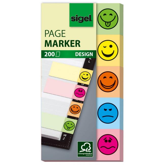 Selbstklebende Lesezeichen SMILE, 20x50, 5x40 Blatt