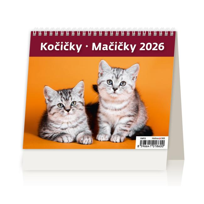 [SM12] Tischkalender, liniert, 17,1 x 13,9 cm – MiniMax Katzen 2026