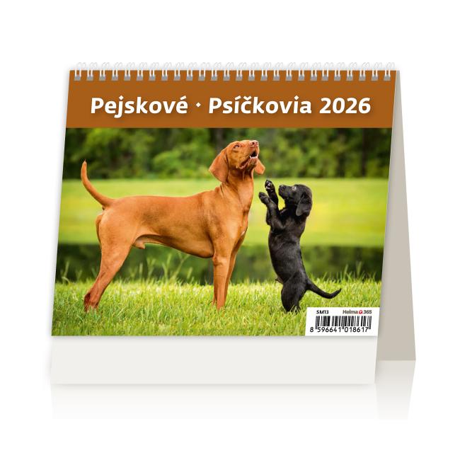 Tischkalender, liniert, 17,1 x 13,9 cm – MiniMax Hunde 2026