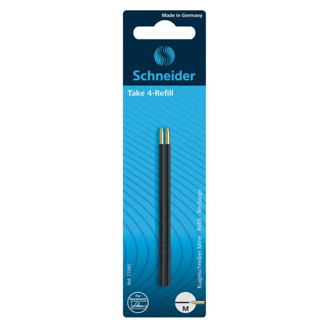 [SN077291] 2 Stück schwarze Kugelschreiberminen für 4 Kugelschreiber.