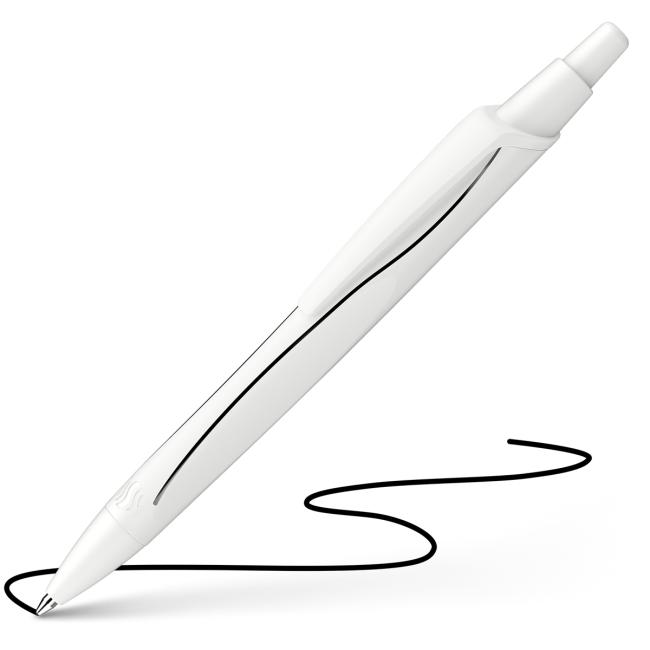 [SN131849] Schneider Reco Kugelschreiber, weiß mit schwarzer Mine