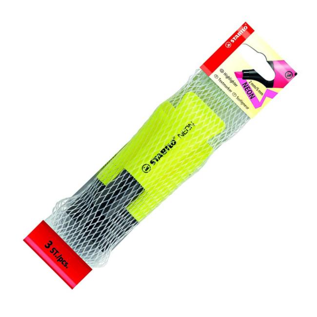 STABILO NEON gelber 3S Textmarker-Set