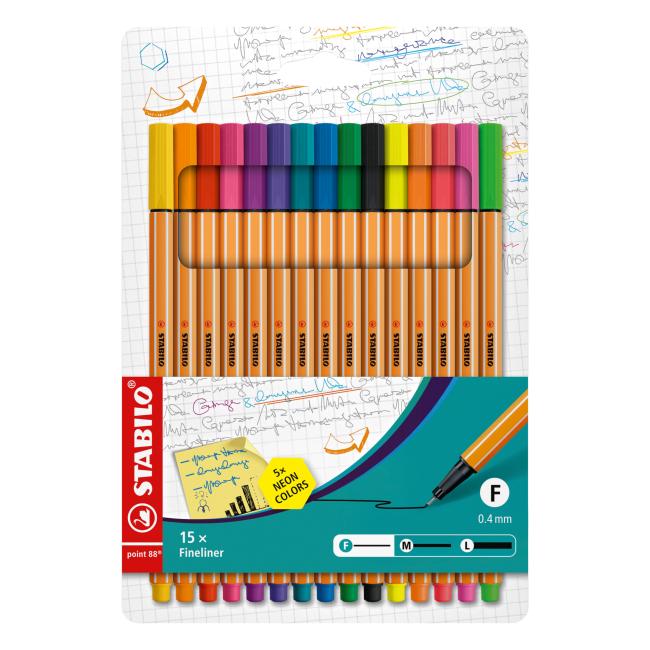 [ST008815] Liner-Set STABILO Punkt 88/10+5 Neon
