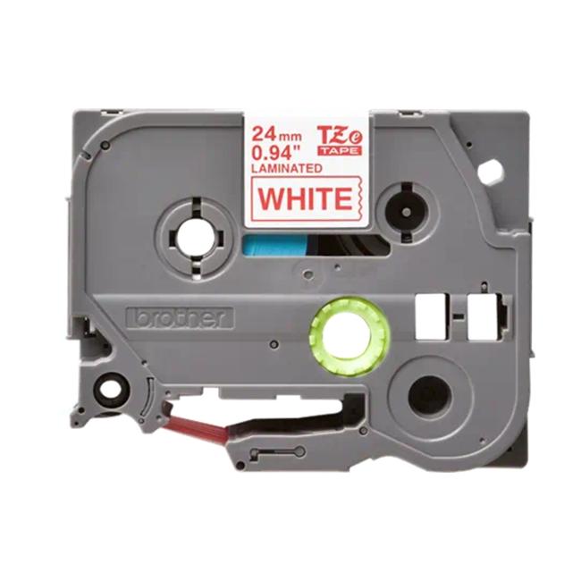 Brother TZe-252 24mm rote Beschriftung auf weißem Klebeband