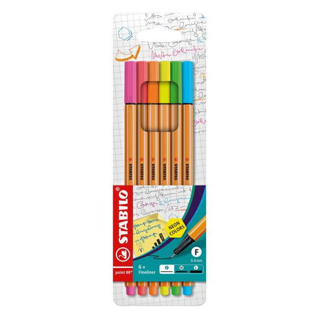 [ST008866] Liner-Set STABILO Point 88 Neon 88/6S