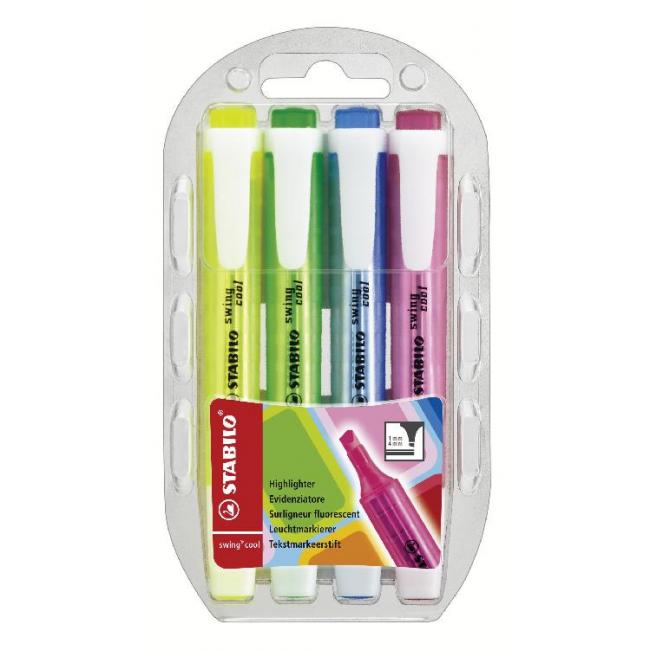 [ST027504] STABILO SWING cool 4S Textmarker-Set
