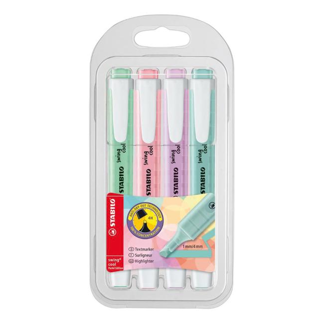 [ST027548] STABILO swing cool Pastell 4S Textmarker-Set